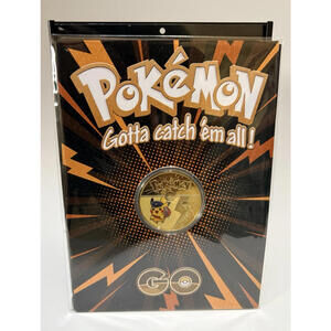 Pokemon GO | NEW 24k-Gold Plated Coin w Display Stand & Case - Mail Pikachu